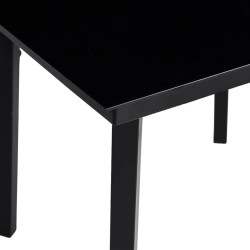 Table à dîner de jardin Noir 80x80x74 cm Acier et verre 