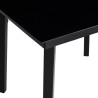 Table à dîner de jardin Noir 80x80x74 cm Acier et verre 