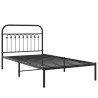 Cadre de lit métal sans matelas avec tête de lit noir 100x200cm 