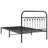 Cadre de lit métal sans matelas avec tête de lit noir 100x200cm 