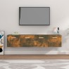 Armoires murales 2pcs Chêne fumé 80x35x36,5cm Bois d'ingénierie 