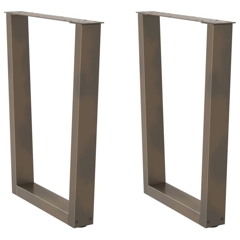 Pieds de table à manger en forme de V, 2 pièces, acier naturel, 70 x (72-73,3) cm 
