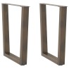 Pieds de table à manger en forme de V, 2 pièces, acier naturel, 70 x (72-73,3) cm 