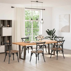 Pieds de table à manger en forme de V, 2 pièces, acier naturel, 70 x (72-73,3) cm 
