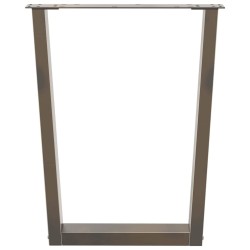 Pieds de table à manger en forme de V, 2 pièces, acier naturel, 70 x (72-73,3) cm 