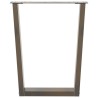 Pieds de table à manger en forme de V, 2 pièces, acier naturel, 70 x (72-73,3) cm 