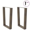 Pieds de table à manger en forme de V, 2 pièces, acier naturel, 70 x (72-73,3) cm 