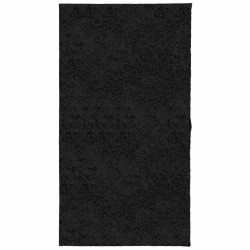 Tapis shaggy PAMPLONA poils longs moderne noir 80x150 cm 