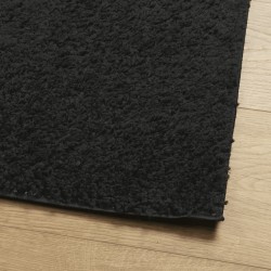 Tapis shaggy PAMPLONA poils longs moderne noir 80x150 cm 