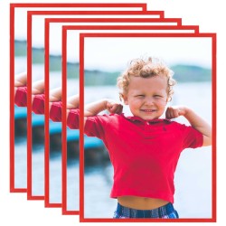 Collage de cadres photo 5 pcs au mur table Rouge 70x90 cm MDF 