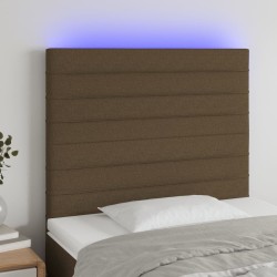 Tête de lit à LED Marron foncé 90x5x118/128 cm Tissu 