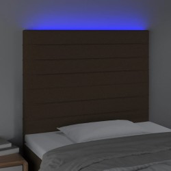 Tête de lit à LED Marron foncé 90x5x118/128 cm Tissu 
