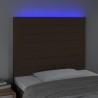Tête de lit à LED Marron foncé 90x5x118/128 cm Tissu 