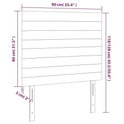 Tête de lit à LED Marron foncé 90x5x118/128 cm Tissu 