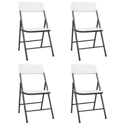 Chaises de jardin pliables lot de 4 PEHD Blanc 