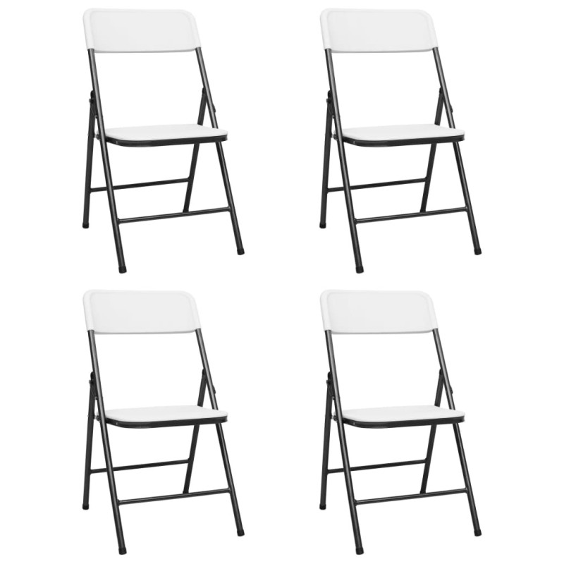 Chaises de jardin pliables lot de 4 PEHD Blanc Chaises de jardin pliables lot de 4 PEHD Blanc