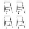 Chaises de jardin pliables lot de 4 PEHD Blanc 