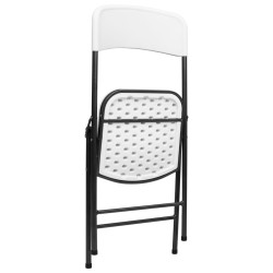 Chaises de jardin pliables lot de 4 PEHD Blanc 