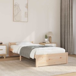 Cadre de lit sans matelas bois massif 90x200 cm 