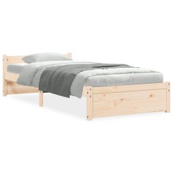 Cadre de lit sans matelas bois massif 90x200 cm 
