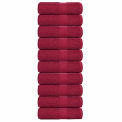 Serviettes d'invité 10pcs bordeaux 30x50 cm 360 g/m² 100% coton 