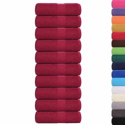 Serviettes d'invité 10pcs bordeaux 30x50 cm 360 g/m² 100% coton 