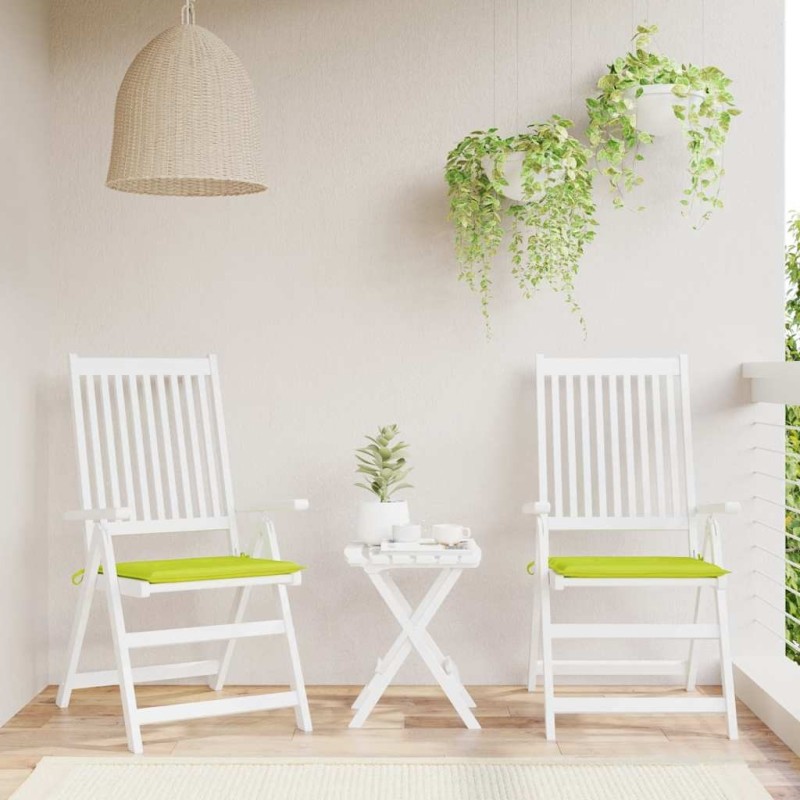 Coussins de chaise de jardin lot de 2 vert vif 40x40x3 cm 