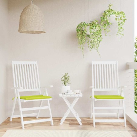 Coussins de chaise de jardin lot de 2 vert vif 40x40x3 cm 
