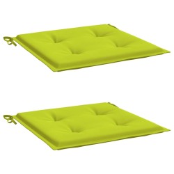 Coussins de chaise de jardin lot de 2 vert vif 40x40x3 cm 