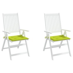 Coussins de chaise de jardin lot de 2 vert vif 40x40x3 cm 