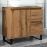 Armoire de lavabo de salle de bain chêne artisanal 65x33x60 cm 