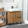 Armoire de lavabo de salle de bain chêne artisanal 65x33x60 cm 