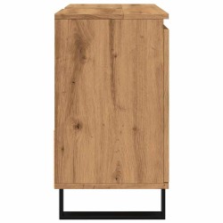 Armoire de lavabo de salle de bain chêne artisanal 65x33x60 cm 