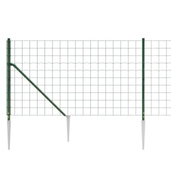 Clôture en treillis métallique et piquet d'ancrage vert 1x10m 