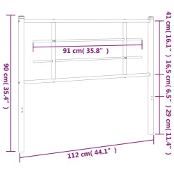Tête de lit métal noir 107 cm 
