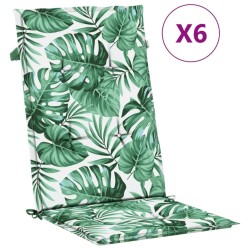 Coussins de chaise à dossier haut lot de 6 modèle de feuille 