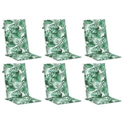 Coussins de chaise à dossier haut lot de 6 modèle de feuille 