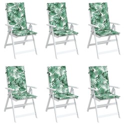 Coussins de chaise à dossier haut lot de 6 modèle de feuille 