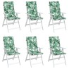 Coussins de chaise à dossier haut lot de 6 modèle de feuille 