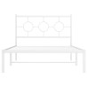 Cadre de lit métal sans matelas et pied de lit blanc 107x203 cm 
