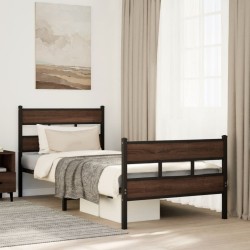 Cadre de lit sans matelas avec tête de lit et pied de lit 