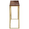 Table console doré acier inoxydable et bois de mélèze massif 
