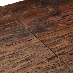 Table console doré acier inoxydable et bois de mélèze massif 