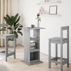 Table de bar avec rangement sonoma gris bois d'ingénierie 