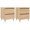 Tables de chevet 2 pcs chêne sonoma 40x35x50 cm bois ingénierie 