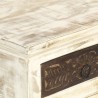 Table de chevet Blanc 40 x 30 x 50 cm Bois de manguier massif 