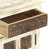 Table de chevet Blanc 40 x 30 x 50 cm Bois de manguier massif 