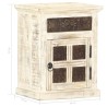 Table de chevet Blanc 40 x 30 x 50 cm Bois de manguier massif 