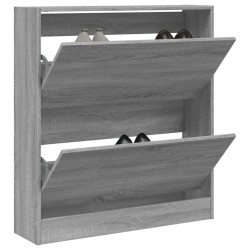Armoire à chaussures sonoma gris 80x21x87,5cm bois d'ingénierie 