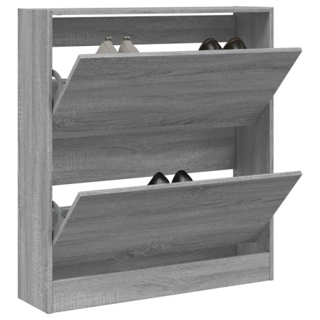 Armoire à chaussures sonoma gris 80x21x87,5cm bois d'ingénierie 